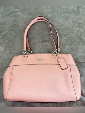 Coach Brooke Carryall Blush Pink Crossgrain Leather Satchel Bag